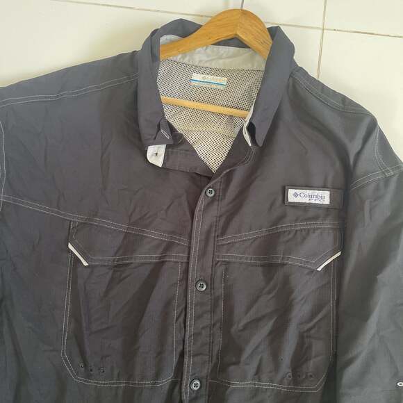 Columbia Omni-Shade Black Short Sleeve Fishing Shirt Men's XXL - Picture 4 of 5